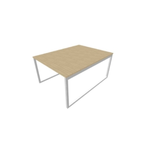 Bench piano Rovere 120x160xh.75 cm gamba ad anello in acciaio Argento linea Practika P2 Quadrifoglio - ECBEA12-RK-A