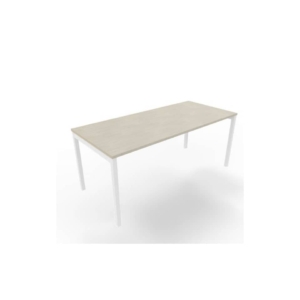 Scrivania piano cemento 180x80xh.75 cm gamba a ponte in acciaio Bianco linea Practika P3 Quadrifoglio - ECSPT180-CL-I