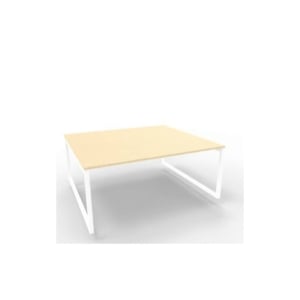 Bench piano Rovere 180x160xh.75 cm gamba ad anello in acciaio Bianco linea Practika P2 Quadrifoglio - ECBEA18-RK-I