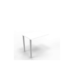 Dattilo scrivania sospeso piano Bianco 80x60xh.75 cm gamba sezione quadrata in acciaio Argento Practika ECDM080-BA-A