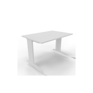 Scrivania piano Bianco 120x80xh.75 cm gamba a L in acciaio Bianco linea Practika P1 Quadrifoglio - ECSMT120-BA-I