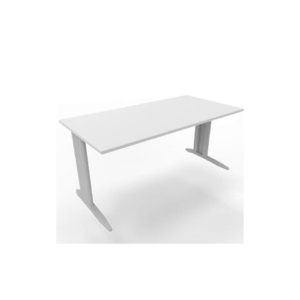 Scrivania piano Grigio 160x80xh.75 cm gamba a L in acciaio Argento linea Practika P1 Quadrifoglio - ECSMT160-GR-A