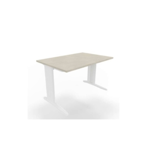 Scrivania piano cemento 120x80xh.75 cm gamba a L in acciaio Bianco linea Practika P1 Quadrifoglio - ECSMT120-CL-I