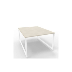 Bench piano cemento 120x160xh.75 cm gamba ad anello in acciaio Bianco linea Practika P2 Quadrifoglio - ECBEA12-CL-I
