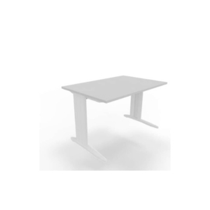 Scrivania piano Grigio 120x80xh.75 cm gamba a L in acciaio Bianco linea Practika P1 Quadrifoglio - ECSMT120-GR-I