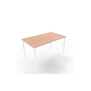 Scrivania piano Noce canaletto 140x80xh.75 cm gamba a ponte in acciaio Bianco linea Practika P3 ECSPT140-NO-I