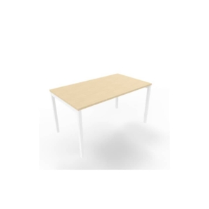 Scrivania piano Rovere 140x80xh.75 cm gamba a ponte in acciaio Bianco linea Practika P3 Quadrifoglio - ECSPT140-RK-I