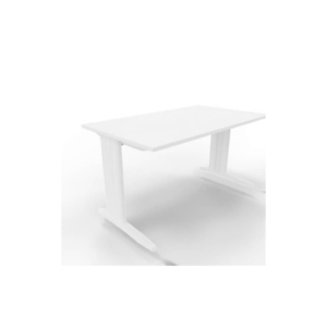 Scrivania piano Bianco 140x80xh.75 cm gamba a L in acciaio Bianco linea Practika P1 Quadrifoglio - ECSMT140-BA-I