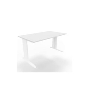 Scrivania piano Grigio 140x80xh.75 cm gamba a L in acciaio Bianco linea Practika P1 Quadrifoglio - ECSMT140-GR-I
