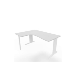 Scrivania angolare sinistra piano Grigio 160x120xh.75 cm gamba a L in acciaio Bianco linea Practika P1 ECSMT16S-GR-I