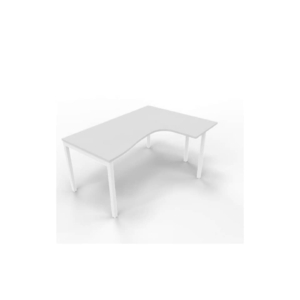 Scrivania angolare destra piano Grigio 160x120xh.75 cm gamba a ponte in acciaio Bianco linea Practika P3 - ECSPT16D-BA-I