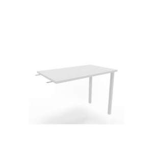 Dattilo scrivania sospeso piano Bianco 80x60xh.75 cm gamba sezione quadrata in acciaio Bianco Practika ECDM080-BA-I