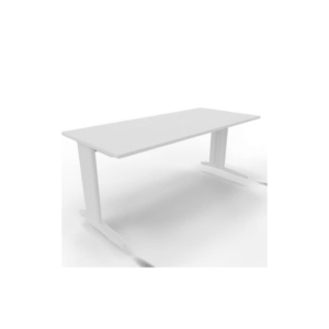 Scrivania piano Bianco 180x80xh.75 cm gamba a L in acciaio Bianco linea Practika P1 Quadrifoglio - ECSMT180-BA-I