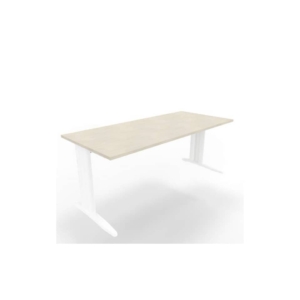 Scrivania piano cemento 180x80xh.75 cm gamba a L in acciaio Bianco linea Practika P1 Quadrifoglio - ECSMT180-CL-I