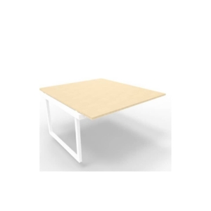 Postazione aggiuntiva bench piano Rovere 140x160xh.75 cm gamba ad anello in acciaio Bianco Practika P2 ECBIA14-RK-I