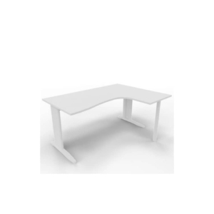Scrivania angolare destra piano Bianco 160x120xh.75 cm gamba a L in acciaio Bianco linea Practika P1 ECSMT16D-BA-I