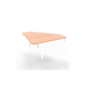 Raccordo 90° piano Noce canaletto 84x84xh.75 cm gamba in acciaio Bianco per scrivanie Practika P3 ECRA9003-NO-I