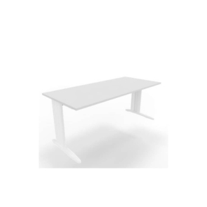 Scrivania piano Grigio 180x80xh.75 cm gamba a L in acciaio Bianco linea Practika P1 Quadrifoglio - ECSMT180-GR-I