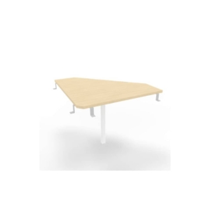 Raccordo 90° piano Rovere 84x84xh.75 cm gamba in acciaio Bianco per scrivanie Practika P3 Quadrifoglio ECRA9003-RK-I