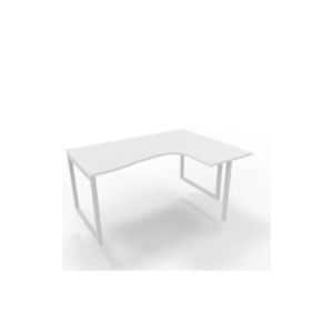 Scrivania angolare destra piano Grigio 160x120xh.75 cm gamba ad anello acciaio Bianco Practika P2 - ECSAT16D-GR-I