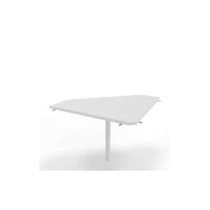 Raccordo 90° piano Bianco 84x84xh.75 cm gamba in acciaio Bianco per scrivanie Practika P1 Quadrifoglio ECRA9001-BA-I