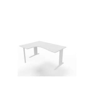 Scrivania angolare sinistra piano Bianco 160x120xh.75 cm gamba a L in acciaio Bianco linea Practika P1 ECSMT16S-BA-I