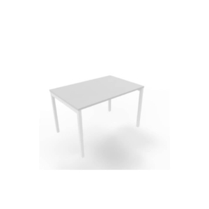 Scrivania piano Grigio 120x80xh.75 cm gamba a ponte in acciaio Bianco linea Practika P3 Quadrifoglio - ECSPT120-GR-I