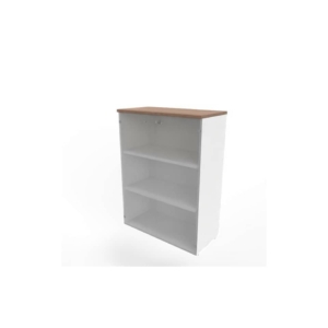 Armadio medio con ante vetro fumè, top Noce canaletto scocca Bianca 90x45xh.123,2 cm- ECEM90V-NO-BA-GE