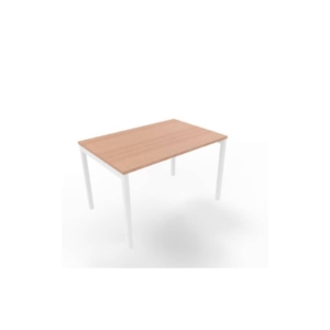 Scrivania piano Noce canaletto 120x80xh.75 cm gamba a ponte in acciaio Bianco linea Practika P3 ECSPT120-NO-I