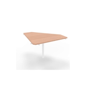 Raccordo 90° piano Noce canaletto 84x84xh.75 cm gamba in acciaio Bianco per scrivanie Practika P1 ECRA9001-NO-I