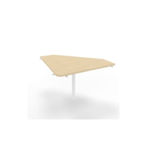 Raccordo 90° piano Rovere 84x84xh.75 cm gamba in acciaio Bianco per scrivanie Practika P1 Quadrifoglio ECRA9001-RK-I