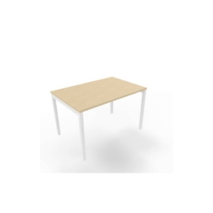 Scrivania piano Rovere 120x80xh.75 cm gamba a ponte in acciaio Bianco linea Practika P3 Quadrifoglio - ECSPT120-RK-I