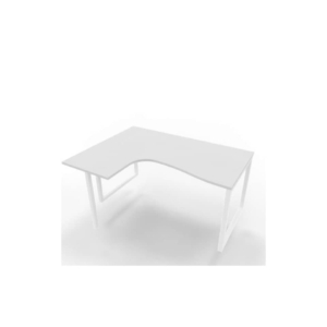 Scrivania angolare sinistra piano Grigio 160x120xh.75 cm gamba ad anello acciaio Bianco Practika P2 - ECSAT16S-GR-I