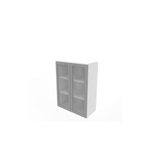 Armadio medio ante vetro telaio MDF - top Bianco scocca Bianca 90x45xh.123,2 cm Practika Quadrifoglio - ECEM90T-BA-BA-V3