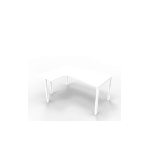 Scrivania angolare sinistra piano Bianco 160x120xh.75 cm gamba a ponte in acciaio Bianco linea Practika P3 - ECSPT16S-BA-I