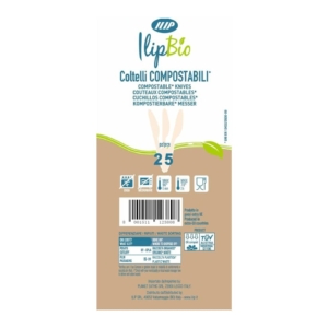 Coltelli compostabili in PLA BIO 3,5gr - 160 mm IlipBio Bianchi- 81000 (conf.25)