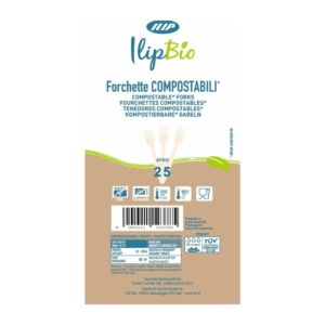 Forchette in PLA BIO 3,5gr - 160 mm IlipBio Bianche - 80979 (conf.25)