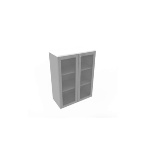 Armadio medio ante vetro telaio MDF, top bianco scocca trama antracite 90x45xH.123,2 cm - ECEM90T-BA-TA-V3