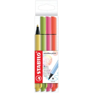 Fineliner Stabilo PointMax - Colori Assortiti pastello 488/4-03 (conf.4)
