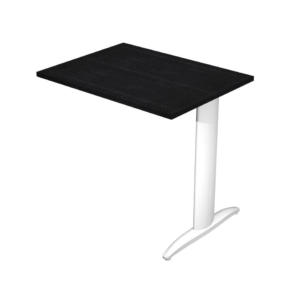Allungo diretto con fianco metal a T 80x60xH.72 cm nero venato frassino Presto gamba bianco opaco 9010