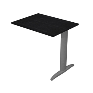 Allungo diretto con fianco metal a T 80x60xH.72 cm nero venato frassino Presto gamba antracite opaco 7016