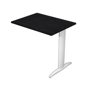 Allungo diretto con fianco metal a T 80x60xH.72 cm nero venato frassino Presto gamba grigio alluminio 9006