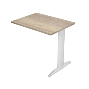 Allungo diretto con fianco metal a T 80x60xH.72 cm rovere canadese Presto gamba verniciata effetto cromato