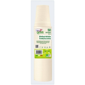 Bicchieri in Mater-BI Dopla Green Avorio 200 ml - 48026 (conf.100)