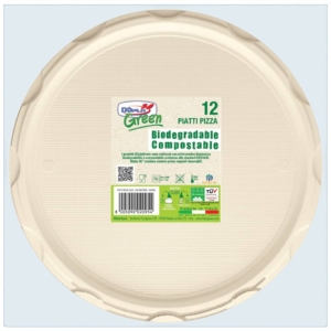 Piatti pizza in Mater-BI Dopla Green Avorio Ø320 mm 11798 (conf.12)