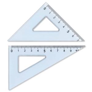 Set 2 squadre Arda Uni 12 cm da 45° + 60° in plastica termoresistente 70312SS