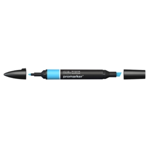 Pennarello Winsor&Newton Promarker doppia punta fine-scalpello 2,5-0,5mm - sky blue - 0203621