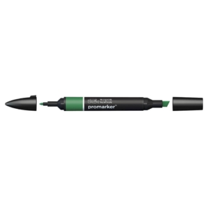 Pennarello Winsor&Newton Promarker doppia punta fine-scalpello 2,5-0,5mm - Verde pino - 0203244