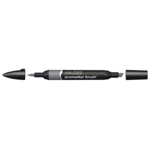 Pennarello Winsor&Newton Promarker Brush doppia punta scalpello-pennello - cool grey 4 - 0204158