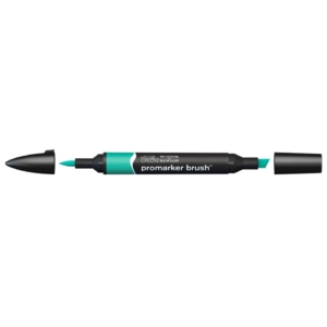 Pennarello Winsor&Newton Promarker Brush doppia punta scalpello-pennello - ocean teal - 0204377